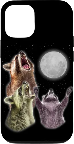 Vista 26 de Funda para iPhone 16 3 mapache luna aullando divertido mapache animal amante zoólogo