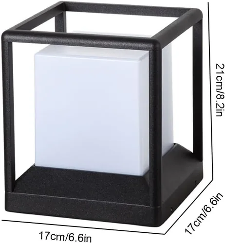 Vista 6 de Lámpara de poste moderna IP54 impermeable de aluminio LED lámpara de valla jardín paisaje césped linterna al aire libre columna luz cubierta