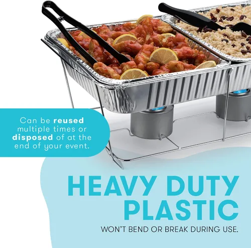 Vista 5 de Juego de Bandejas Calentaplatos Desechables para Buffet - Bandejas Calentadoras de Alimentos para Buffet - Calentadores de Alimentos para Fiestas