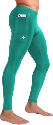 Vista 16 de CompressionZ Pantalones de compresión para hombre, para entrenamiento, deportes Leggings de capa base para correr Negro
