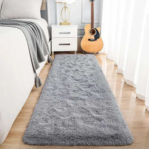 Vista 102 de Noahas Alfombras de Área Grandes y Esponjosas de 5x8 pies para Sala de Estar y Dormitorio, Alfombra Gruesa de Pelo Largo Beige y Blanca, Alfombra