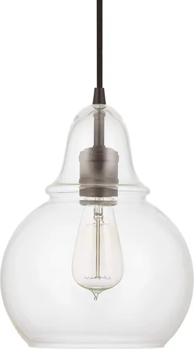 Vista 3 de Capital Lighting 4641PN-136 Dean - Colgante de globo de cristal transparente urbano e industrial, 1 luz de 100 vatios, 13 pulgadas de alto x 10