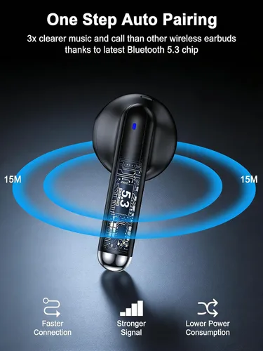 Vista 2 de Auriculares inalámbricos para Samsung Bud Samsung Galaxy S25 Ultra S24 A17, auriculares Bluetooth, auriculares sin cable para iPhone 17 16e 16 Pro
