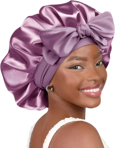 Vista 19 de YANIBEST Gorro de seda ajustable para mujeres durmientes, gorro de satén de doble capa que reduce la fricción y evita el encrespamiento y el cabello