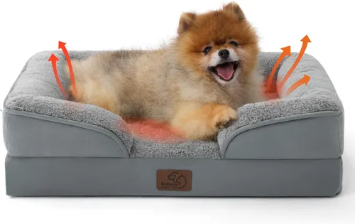 Vista 18 de Bedsure - Cama para gatos de interior, sofá cama lavable para perros muy pequeños, espuma de soporte con funda extraíble y lavable, forro Gris