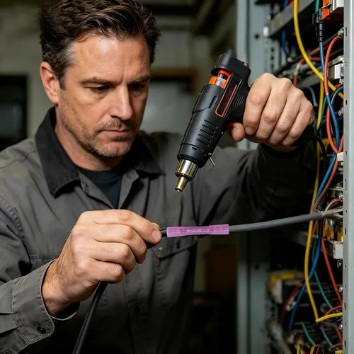 Vista 6 de 1000 conectores a tope termorretráctiles de 22-16 AWG, empalme de cable crimpado aislado eléctrico impermeable para marinos, cables, cableado