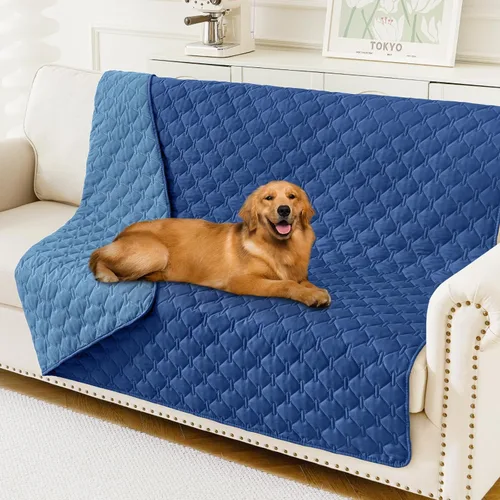 Vista 76 de Smiry Funda impermeable para cama de perro, manta reversible para mascotas para sofá Manta suave lavable para perro, funda a prueba de fugas