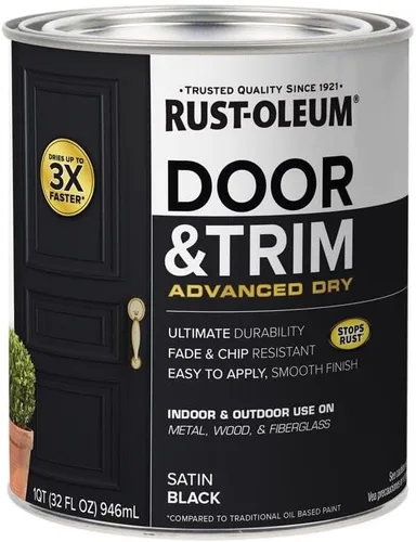 Vista 14 de Rust-Oleum 369387 Pintura Advanced Dry para Puerta y Embellecedor, Cuarto de galón, Gris Alpino satinado