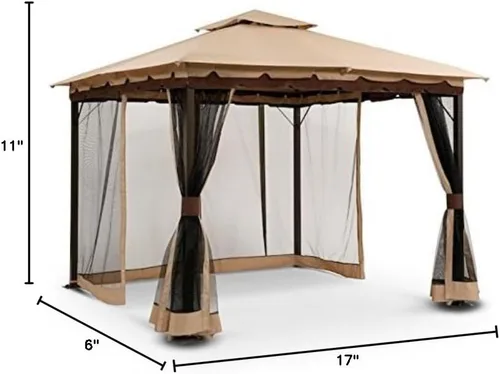 Vista 7 de Garden Winds Cubierta superior de toldo de repuesto para el cenador Bali - RipLock 350
