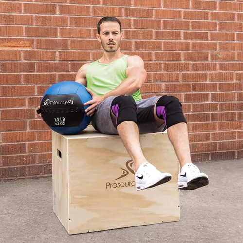 Vista 2 de ProSource Soft Medicine Balls for Crossfit Wall Ball and Full Body Dynamic Exercises, Color-Coded Weights: 6, 8, 10, 14, 20, 25 lb.