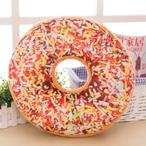 Vista 6 de Almohada grande con forma de rosquilla, suave y novedosa, con forma de rosquilla, cojín suave, 15.7 in