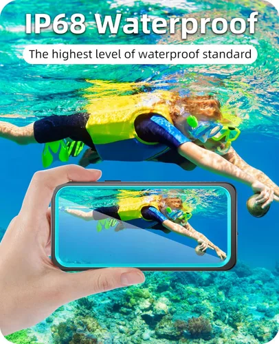 Vista 3 de WIFORT - Funda impermeable para iPhone 11 Pro - Protector de pantalla integrado resistente al agua, protección contra caídas dura, a prueba de Verde