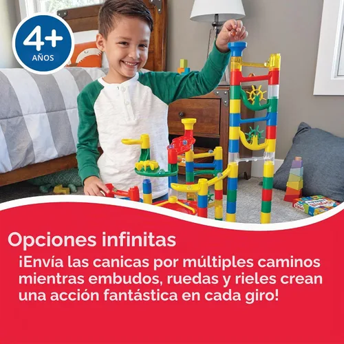 Vista 5 de MindWare Marble Run: juego de 123 piezas (103 piezas duraderas y 20 canicas) Juego de construcción STEM para niños