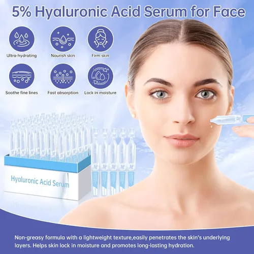 Vista 3 de 30 frascos ultrahidratantes de suero de ácido hialurónico al 5%, tubos de ácido hialurónico, suero de ácido hialurónico Wake Nature Perfection