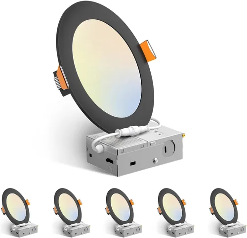 Vista 9 de Amico Paquete de 6 luces LED empotrables de 3 pulgadas con caja de Blanco