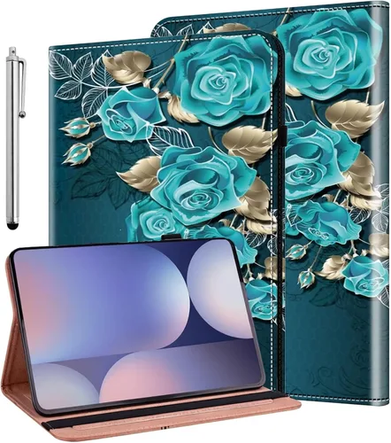Vista 14 de ALILANG Funda para Samsung Galaxy Tab S5e de 10,5 pulgadas con lápiz capacitivo, a prueba de golpes plegable, negro (black horse)