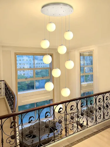 Vista 21 de ykolupty Lámpara colgante negra de 1 luz moderna de globo de vidrio gris ahumado, luces colgantes para isla de cocina, luces colgantes ajustables
