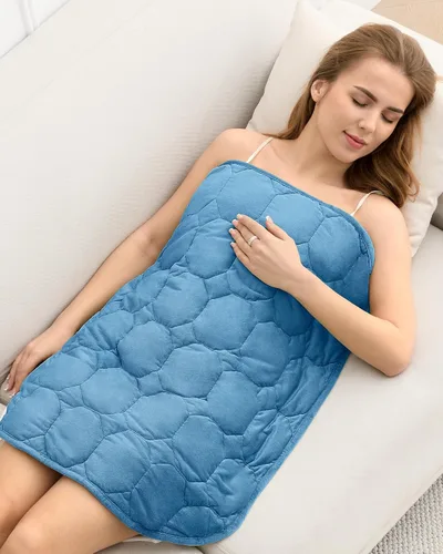 Vista 17 de Cottonblue Manta con peso de 7 libras, 29 x 24 pulgadas, acogedora manta con peso de terciopelo de cristal de lujo para adultos, manta pequeña