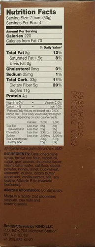 Vista 2 de KIND Paquete variado de barra de desayuno: cacao de chocolate negro, mantequilla de maní, avena y miel (1 caja de cada uno)