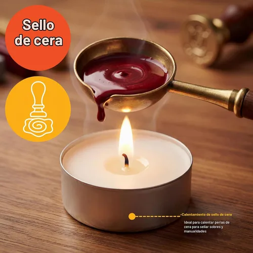 Vista 7 de PAMI - Velas de té, cera de parafina, sin perfume, 4 horas de tiempo de combustión, 50