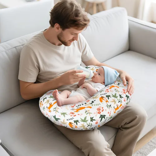 Vista 7 de Funda de almohada de lactancia, se adapta a almohadas estándar de lactancia materna, algodón ultrasuave, transpirable, hipoalergénico y lavable