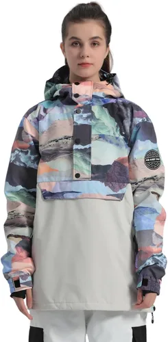 Vista 18 de Chaquetas de esquí para hombre, abrigos de snowboard para mujer, chaqueta impermeable para deportes de invierno, resistente al viento, cálida