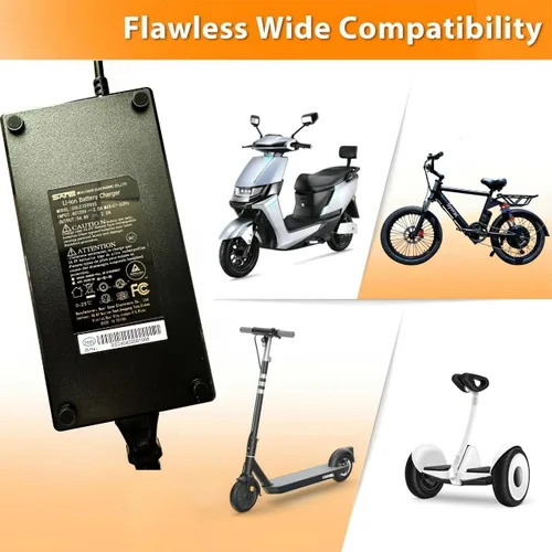 Vista 4 de Syvrac Cargador Eléctrico de Bicicleta 48-54.6V 2A para Batería de Litio de 48V Voltaje de Entrada AC120V (Conector Jack DC2.1MM)