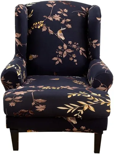 Vista 16 de Fundas para silla Wingback, 2 piezas, estilo americano, fundas elásticas para sillón de ala con parte inferior elástica, protector de muebles