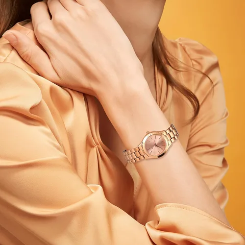 Vista 5 de BUREI Reloj de negocios para mujer con fecha de día, movimiento de cuarzo analógico, pulsera de acero inoxidable de oro plateado, reloj de moda