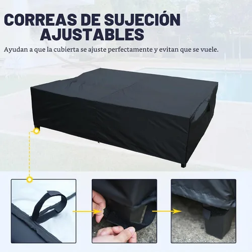 Vista 3 de OVIOS Juego de fundas para muebles de patio Funda seccional para sofá al aire libre Funda para silla otomana impermeable de uso general, 110 x 84 x