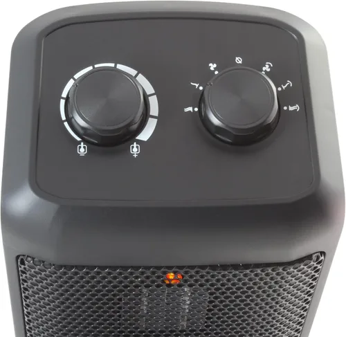 Vista 7 de Comfort Zone Calentador eléctrico oscilante de cerámica de minitorre, termostato ajustable, ajuste solo por ventilador, interruptor de inclinación
