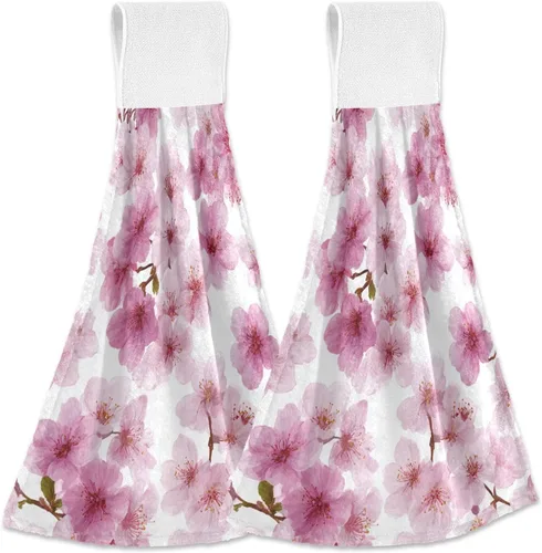 Vista 18 de Boccsty Toallas de cocina colgantes de acuarela abstracta de otoño, 2 piezas de hojas de otoño, toallas de mano, toallas de barra de té, toallas