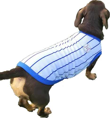 Vista 20 de D Doggy Star - Suéter de perro salchicha para perros, ropa de forro polar, abrigo de invierno (M, bolsillo azul marino)