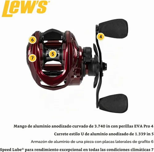 Vista 3 de Lew's KVD Baitcast Fishing Reel