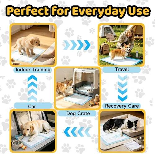 Vista 14 de 100 Count Dog Pee Pads 34" x 28", Super Absorbent Leak-Proof Training Pads