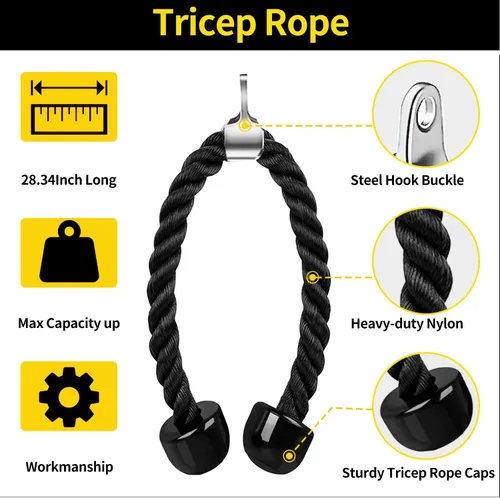 Vista 5 de Accesorio para máquina de cable, accesorios de jalón LAT, accesorios de gimnasio en casa, accesorio de jalón de tríceps