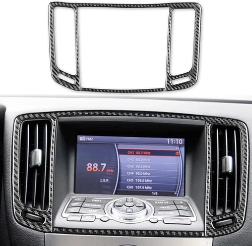 Vista 8 de 3 piezas de kit de cubiertas adhesivas de fibra de carbono para encima de la caja del guante, tiras decorativas para el copiloto, para Infiniti G37