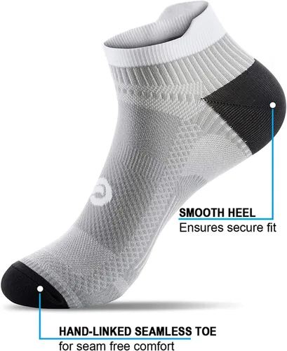 Vista 4 de PAPLUS Ankle Compression Sock for Men and Women 246 Pairs, Low Cut Compression Running Sock with Ankle Support