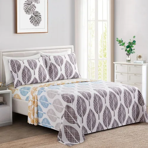 Vista 20 de Marina Decoration Ropa de cama ultra suave y sedosa con bolsillo profundo con estampado rico de rayón derivado de bambú para todas las estaciones