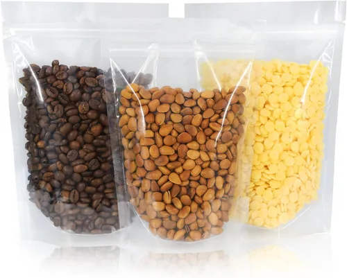 Vista 9 de 100 piezas de bolsas resellables, bolsas de pie transparentes de 3.9x5.9 pulgadas, bolsas de almacenamiento de alimentos con cierre de cremallera