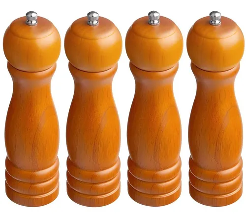 Vista 14 de OCS Parts Pro Series - Molinillo de pimienta de madera marrón con molinillo ajustable, molinillo tradicional de sal o pimienta de 8 pulgadas