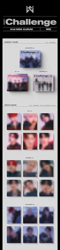 Vista 2 de Kakao M Wei - Identity : Challenge [Challenge ver.] (2nd Mini álbum) [Pre-Order] CD+Photobook+Póster plegado+Otros con seguimiento, pegatinas