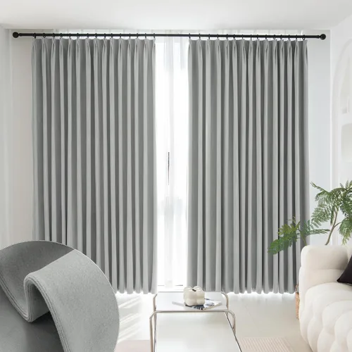 Vista 15 de MUMFAS Panel de Cortina con Pliegues Pellizcos de Terciopelo Sólido con Aislamiento Térmico 95% Opaca para Puerta de Patio para Barra Transversal