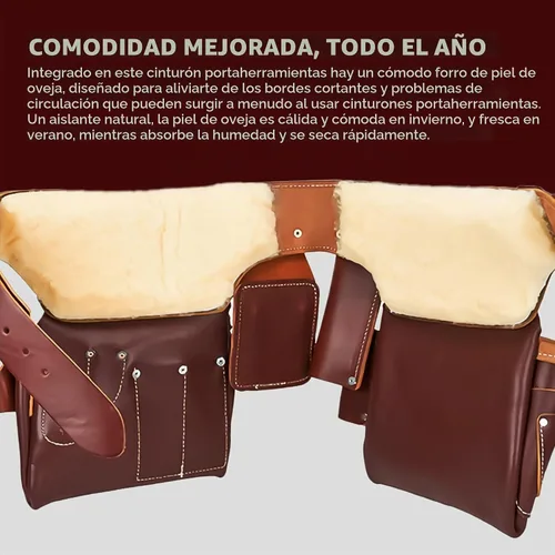 Vista 4 de Occidental Leather Pro Carpenter's - Conjunto de cinturón de herramientas de 5 bolsas, mediano, 22 bolsillos y portaherramientas, cuero de grano