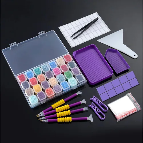 Vista 6 de KTCLCATF Kit de Herramientas y Accesorios para Pintura de Diamantes DIY de Múltiples Tamaños, Bolígrafos de Pintura para Adultos para Hacer Arte