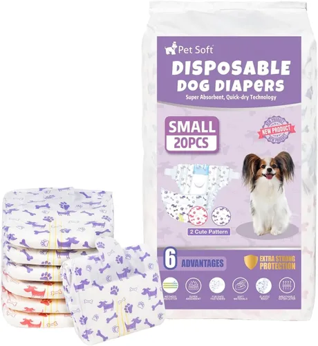 Vista 9 de Pet Soft Pañales desechables para perras – Pañales desechables para perritos con indicador de humedad, pañal para cachorros y gatos súper