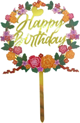 Vista 12 de Decoración para tartas (HBD + mariposas moradas)