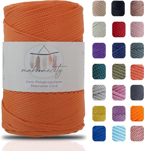 Vista 63 de Makromecity, Cordón de macramé de poliéster de 2 mm x 250 yardas (750 pies) Cordón de macramé de 2 mm de polipropileno para arte y manualidades
