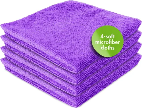 Vista 2 de Screen Mom Paños de microfibra morados (paquete de 4) – Paños de limpieza de pantallas de microfibra, paño de limpieza de TV para limpiadores