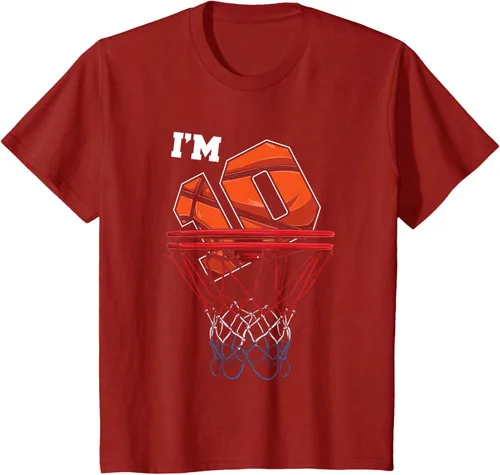 Vista 49 de Camiseta de regalo de cumpleaños con red de baloncesto de 10 años, Negro